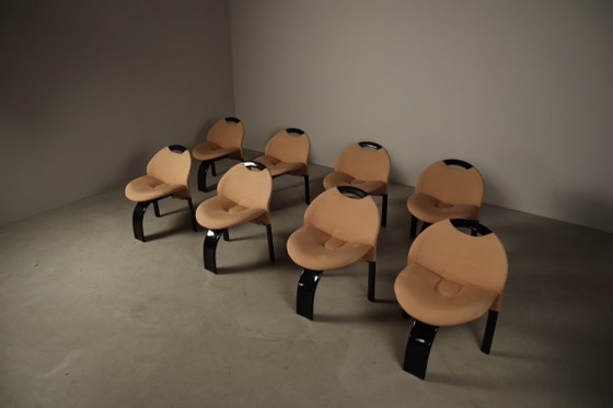 Ensemble de huit chaises de salle à manger « Voile » de Giovanni Offredi pour Saporiti Italia, 1973 – Plastic (photo 9 of 15)