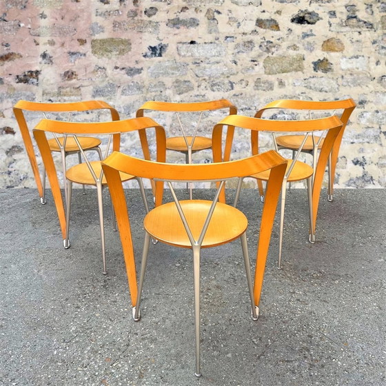 Image 1 of Set di 6 sedie “Revers” di Andrea Branzi per Cassina, 1990