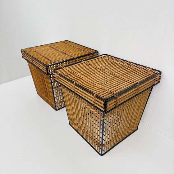 Image 1 of Set of 2 Storage Baskets by Dirk van Sliedregt for Rohé, Netherlands 1960s