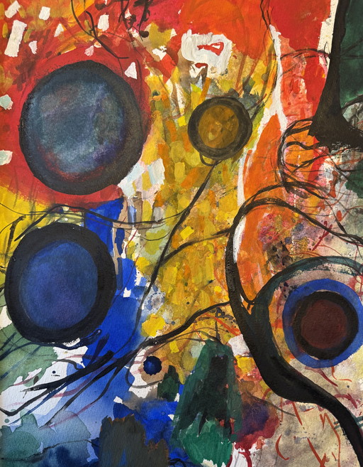 Henk Fonville 1919-2011 40x50cm. Suspension horizontale/verticale