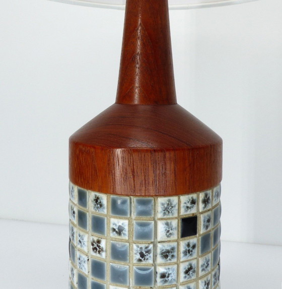 Image 1 of Pair of Scandinavian Teak and Mosaic Table Lamps, Denmark 1960