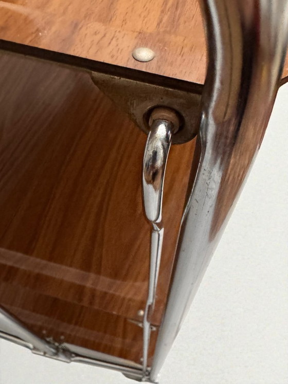 Image 1 of Raro carrello bar pieghevole a 3 livelli Bremshey Gerlinol Dinett – Germania anni '70