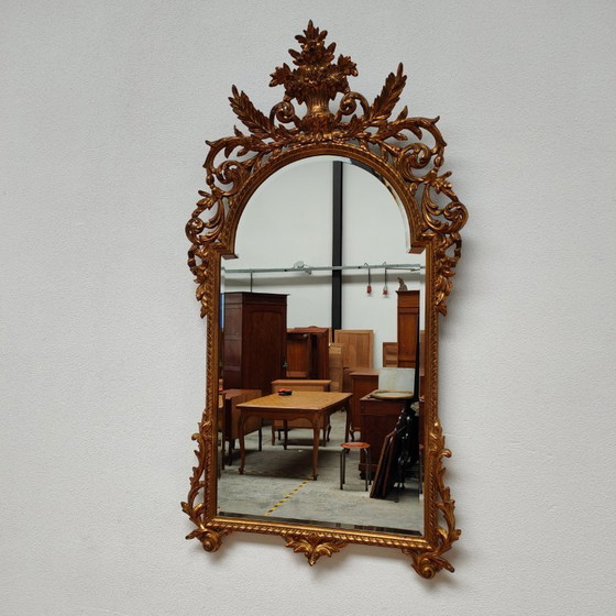 Image 1 of Vintage goudkleurige Barok Rococo spiegel, schouwspiegel Regency