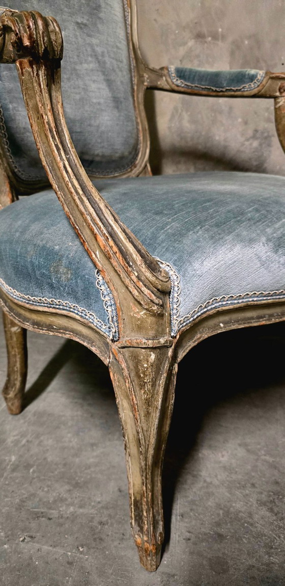Image 1 of Pair of Louis XV cabriolet armchairs, 18th century