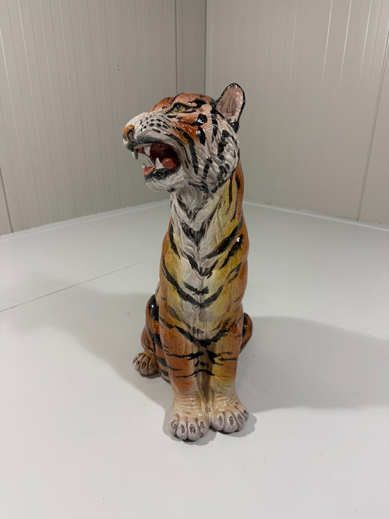 Grande Tigre in Ceramica Italia Anni '70 – Oggetti decorativi (photo 4 of 14)