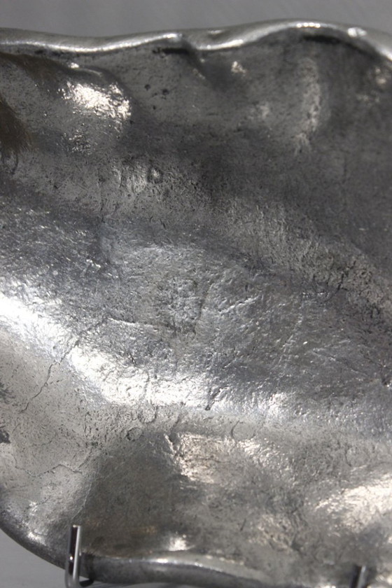 Image 1 of David Marshall Art3 design - Sculptural fruit bowl in aluminum & brass, 1980s