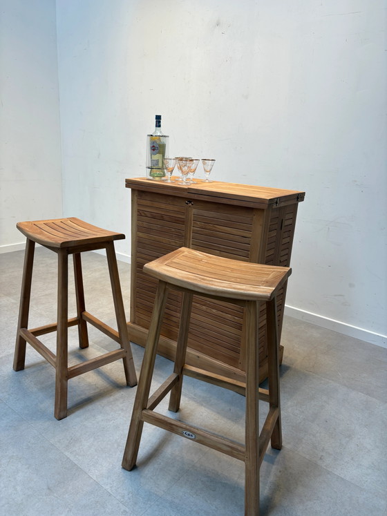 Outdoor Bar in Teak Foldable – Wall cabinet (photo 4 of 5)