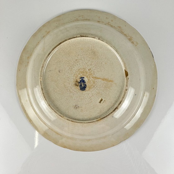 Image 1 of Low Terre de Fer KG Lunéville salad bowl, "Jane" model, blue, 1890-1915
