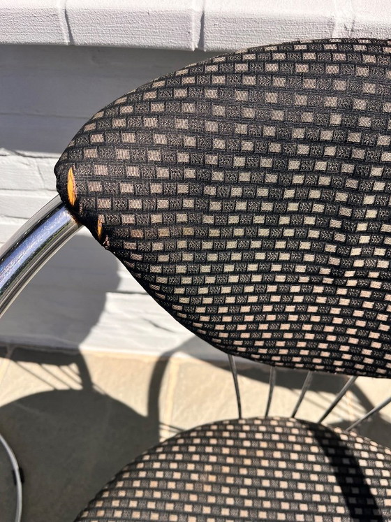4 X Effezeta Chrome Dining Chair – Eetkamerstoelen, Metal, Textile (photo 4 of 9)
