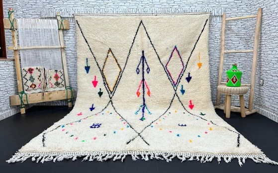Image 1 of Handgemaakt wit Marokkaans tapijt 3x2m: gepersonaliseerd Berber tapijt