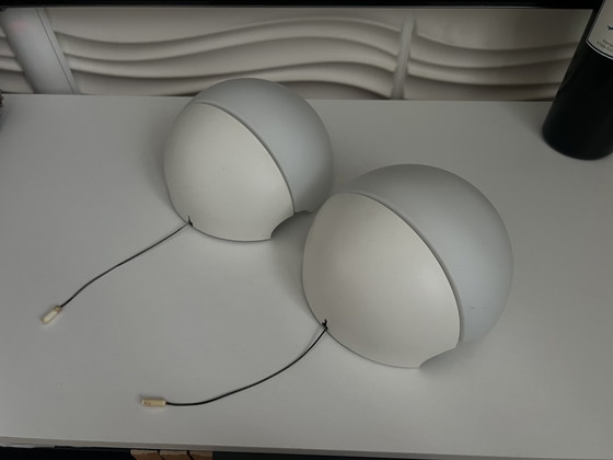 2 x Vintage Hala Zeist Wall lights Space Age Moon – Metal (photo 3 of 5)