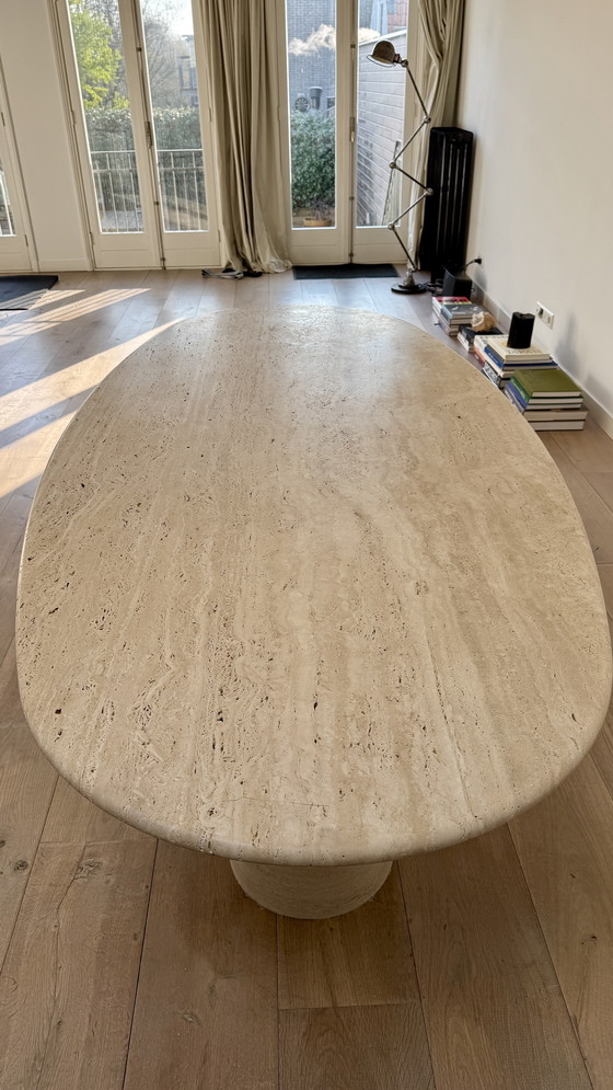 Image 1 of Table de salle à manger en travertin pour l'intérieur et l'extérieur