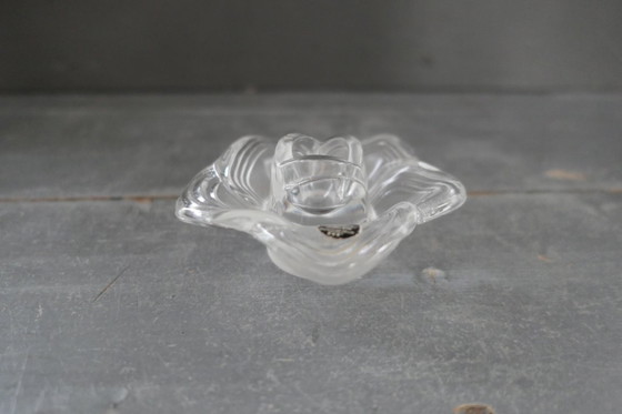 Image 1 of Vintage Rosenthal kandelaar roos kristal Johan van Loon