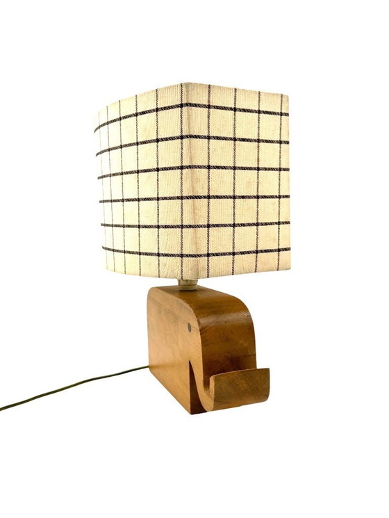 Image 1 of Mid century Modern wood elephant table lamp, Italy circa 1960s