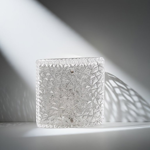 Mid - Century Modern Glass Wall Lamp by Bur Leuchten - Vintage German Design Classic