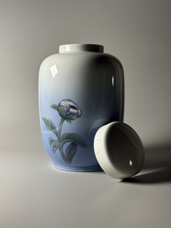 Image 1 of Royal Copenhagen Porcelain Jar with Lid, Hand-Painted Underglaze, 24 cm 