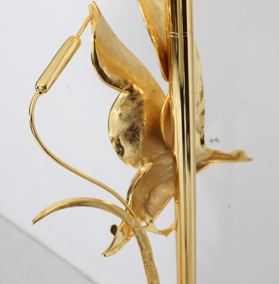 Image 1 of Hollywood Regency vloerlamp/vloerlamp met vogelfiguren van Lanciotto Galeotti, L'Originale, Italië, jaren 1980