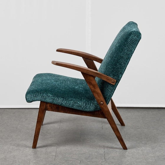 Poltrona iconica di Mieczysław Puchała, anni '60, Polonia, Poltrone, Legno, Tessile, Verde, Scandinavian (foto 4 di 13)