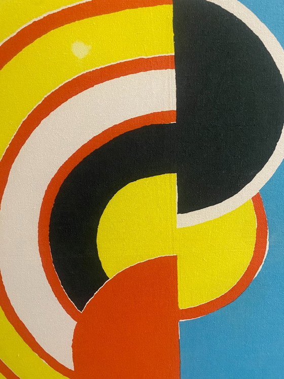 Image 1 of Sonia Delaunay  Grande sérigraphie sur toile sur chassis  Édition artcurial 1980