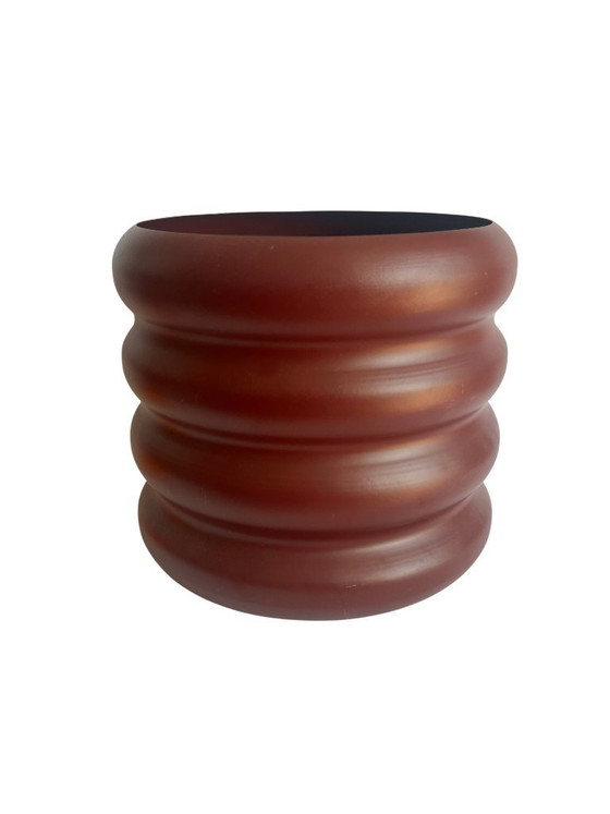 Image 1 of Grand pot de fleurs Rudi en aluminium rouge bordeaux