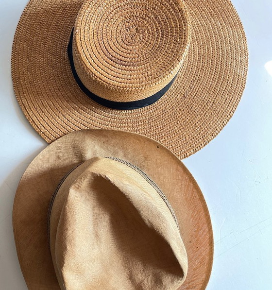 Image 1 of Déco CHAPEAUX de Paille Vintage