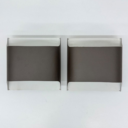 Pair of Staff leuchten wall lamps in lacquered aluminium by Rolf Krüger & Dieter Witte Model 2031 , 1970s