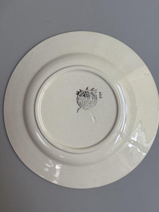 Image 1 of Set di 12 piatti da dessert o da colazione vintage Boch Frères - anni '40