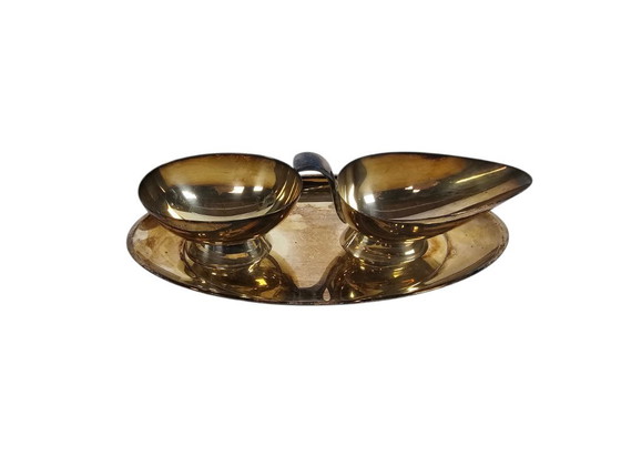 Image 1 of Gero - Juego de crema con bandeja para servir - Baño de plata abundante - 1938