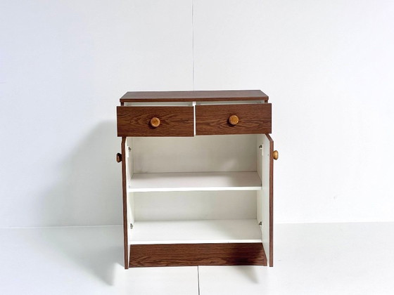 Comò Vintage, Effetto Legno Marrone con 2 Cassetti, Armadi contenitori (foto 11 di 15)