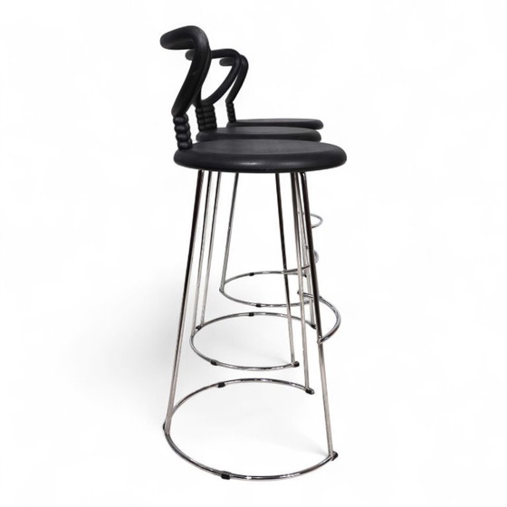 Image 1 of Fasem Italia 3-piece set of postmodern bar stools by Nobu Tanigawa, 1990