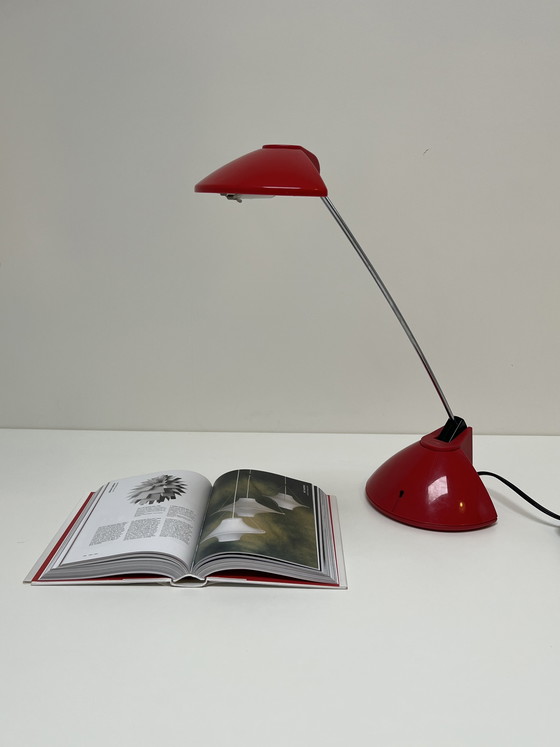 Image 1 of Set of Memphis Style Desk Lamps in Black and Red