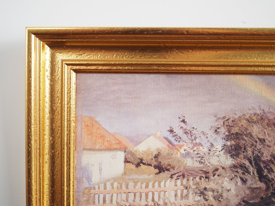 Image 1 of Gemälde "Der Regenbogen über dem Dorf", skandinavisches Design, 1960er Jahre