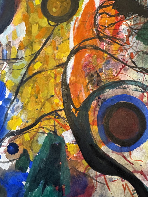 Henk Fonville 1919-2011 40x50cm. Suspension horizontale/verticale