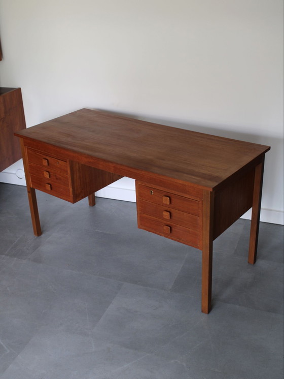 Vintage Danish Desk in Teak by Domino Møbler – Wood (photo 5 of 7)