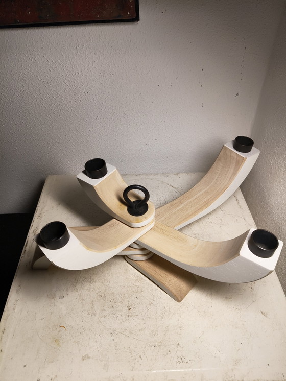 Image 1 of 2919 Design House Stockholm, chandelier pliant en bois d'hévéa laqué par Jonas Grundell