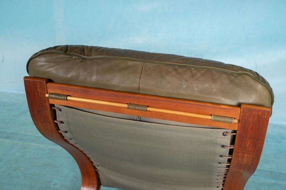Image 1 of Midcentury leather armchair 60s space age lounge chair