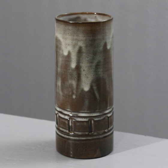 Image 1 of Marius & Huguette Bessone geometric scroll vase Vallauris France