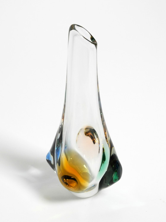 Image 1 of Two beautiful crystal glass vases from the 1960s by Miroslav Klinger for Bohemia Glass - Made in Czech