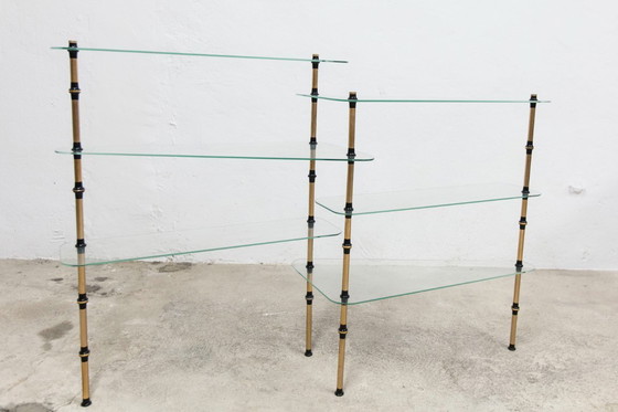 Image 1 of Étagère Présentoir Boulangerie Vitrine de Magasin en Verre et Laiton 1950