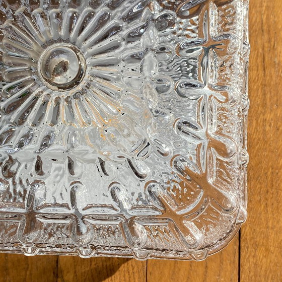 Image 1 of Applique da parete in vetro vintage, plafoniera quadrata, 20 cm