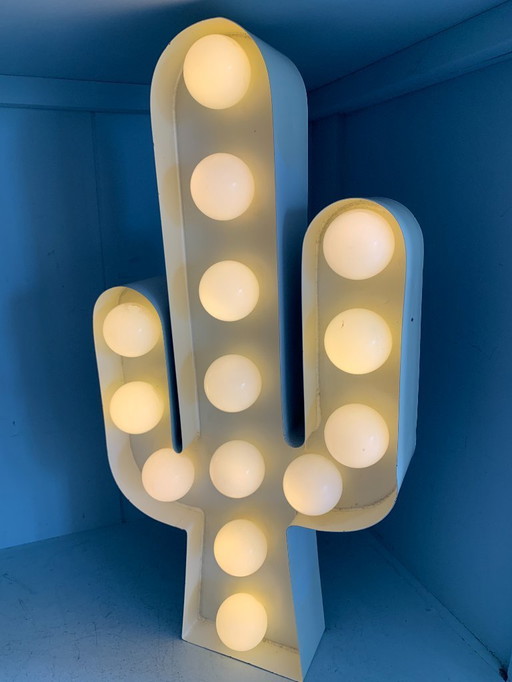 VINTAGE Cactus Designlamp (Staande lamp) - Met alle lichtbollen werkend en goede schakelaar - 2x AA - Staande lamp - Metaal