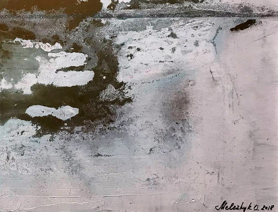 Image 1 of Original Acrylic Painting Abstract Expressionism White Ocean