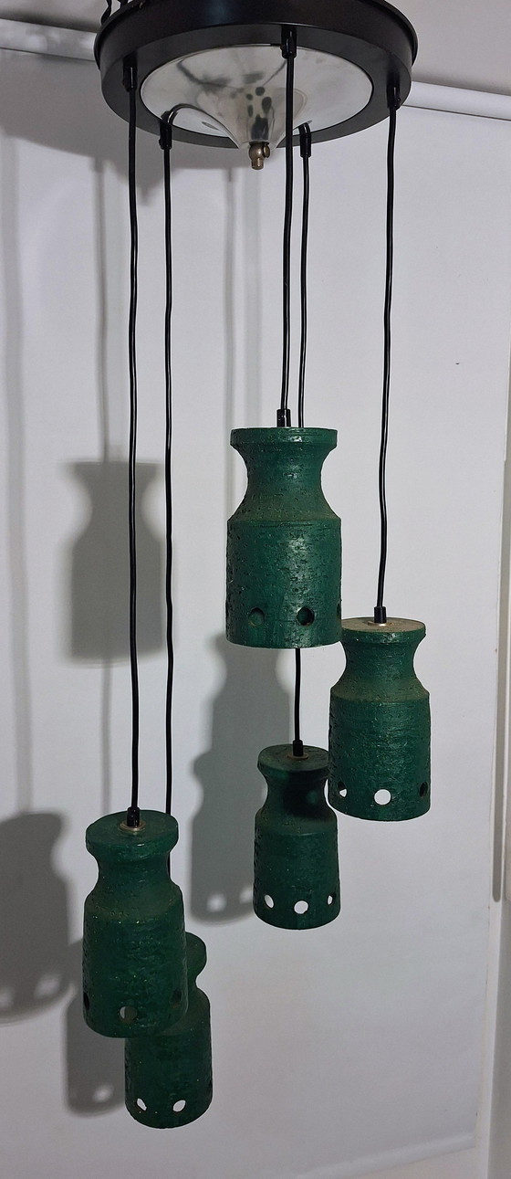 Image 1 of Lampada a sospensione in ceramica in stile brutalista anni '60/'70