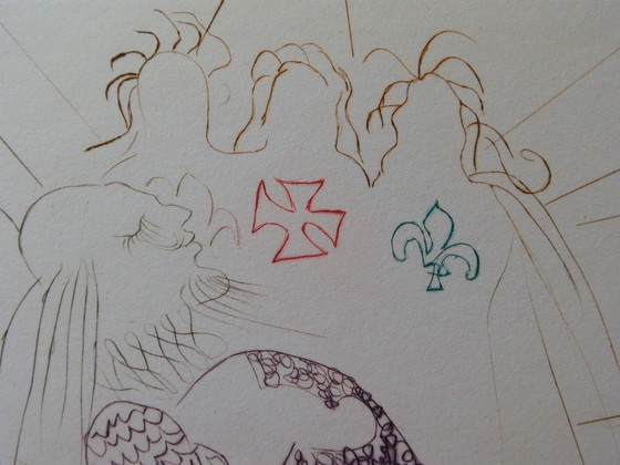 Salvador Dalí: Shakespeare: Enrico IV, incisione originale firmata – Stampe artistiche, Paper (photo 3 of 5)