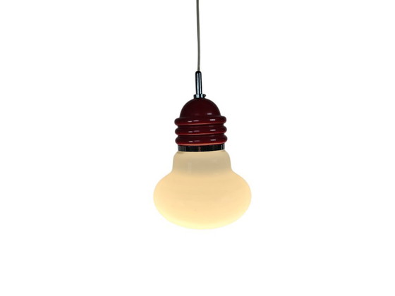 Image 1 of Tronconi - Enrico Tronconi - 'Bulb lamp' - opaline - chroom - Italie - 1970's