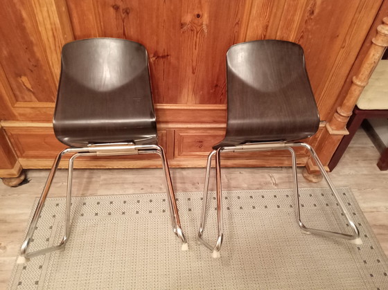 Image 1 of Vintage Pagholz Design Thur Op Seat Stuhl Stapelstuhl 70er Jahre, Bürostuhl, Esszimmerstühle 
