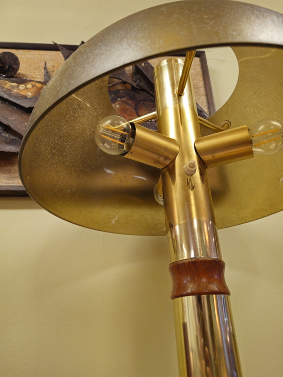 Image 1 of Vintage Messing Tafellamp Bureaulamp Lamp Lampje 