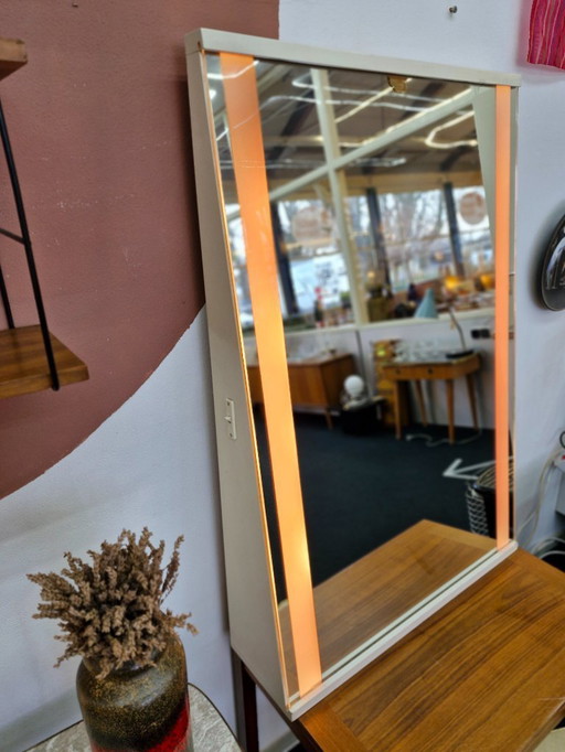 Large Vintage Mirror With Lighting 1970s