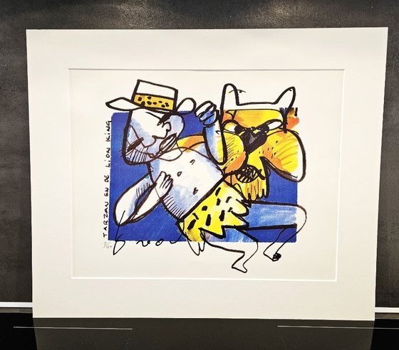 Image 1 of Herman Brood - Serigrafia di Tarzan e il Re Leone