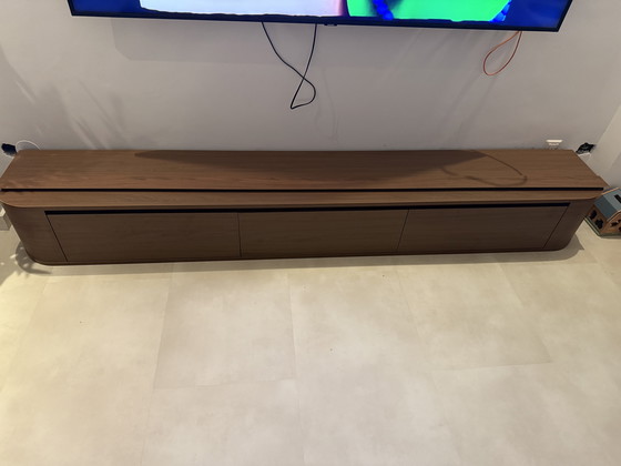 Image 1 of Nieuwe Japandi Eetkamertafel Walnoot/Travertin 180x90